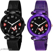 New design analog watch for women and girls(pack of 2)