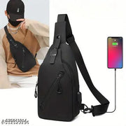 Cross-Border New Arrival Men'S Outdoor Chest Bag European and American Fashion USB Chest Bag Sports Crossbody Bag Business Crossbody Bag
