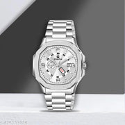 Day & Date Function Watch With Stainless Steel Chain Analog Watch - For Men
