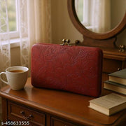 Fantastiqo Embossed Floral Clutch for Women - Elegant and Timeless