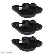 Combo (Pack Of Two 3 par) super soft dailyuse embossed chappal for mens & boys / lightweight & Anti-skid chappal (BLACK)