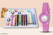 11 Belt Inter Changeable Kids Multicolor Rubber Casual Watches