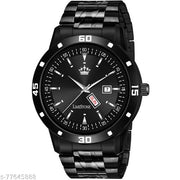 LIMESTONE Day and Date Functioning Long Life Black Plating HMT Quartz Analog
