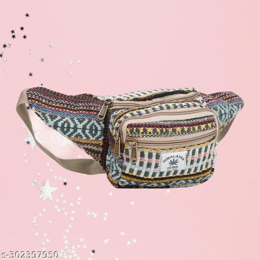 ANESHA Hemp Fanny Pack Waist Hip Bag Handmade from Pure Hemp (Multicolour) Pack of 1