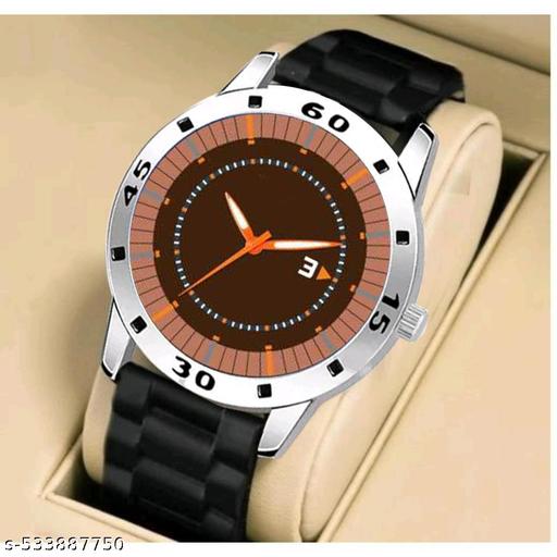 Yolako Orange 3 No Dial Silver Cash Black Pu Bump Belt Boy and Men Watch