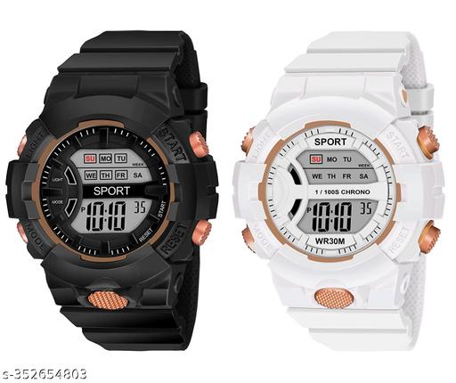 Digital Multi Function Kids Sports Watch for Boys & Girls (Pack of 2)