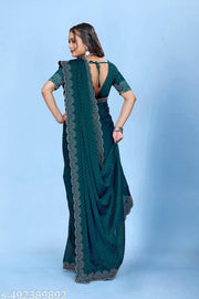 most trendy diamond worked chiffon fabric saree for party and all occasions.