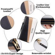 Women Girls Double Zipper Clutch Wallet Purse
