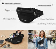 Latest Men Women Leather Waist Pack Travel Bags For Money| Belt| Cards |Mobile| Documents| Kit| Books and Bills Dairy Pouch Cross Side Bag For Men Women .With Belt Stylish Small Luggage Accessories Bag I Waist Bags I Fanny pack.