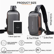 Bag Multi Compartment Travel Water-Resistant Bag Shoulder Chest Bag with USB Coded Lock Outdoor Sports Phone Waist Bag Sling Bag for Men Women(PACK OF 1)(MULTICOLOR)