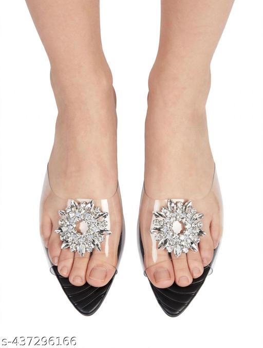 LUFFY-Black Diamond Flats/Summer Essentials/Casual Glam/Beachwear Flats/Trendy Slip-Ons