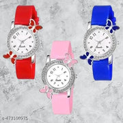 Grace look Butterfly Designer watch for Women&Grils(Pack of3)