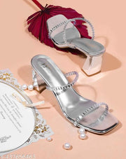 JM Looks Elegant Open-Toe Block Heel Sandals with Dual Straps