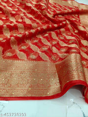 New organza wedding Siroski with Jhalar Soft saree