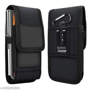 Phone Holster for Men Belt Clip Pouch, for iPhone 14 Plus, 14 Pro Max, 13 Pro Max, 12 Pro Max, 11 Pro Max and More, 6.8" Nylon Cell Phone Holster Mobile Card Holder Case (XL, Black)(pack of 1)