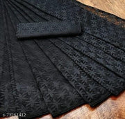 Brasso Net Black Jacquard Saree with blouse