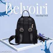 New Classic Nylon Solid Multi Pocket Edition Backpack for Women/Girls- College Travel Casual Use