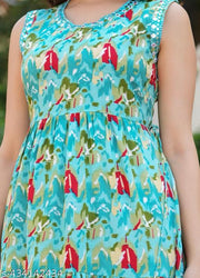 Trending Rayon Printed Sleeveless Kurti