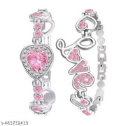 NEW ATTRACTIVE MULTICOLOR BF DESIGN WATCH & 2 BRACELET COMBO FOR GIRLS & WOMEN