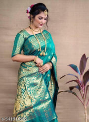 NF Staggering Banarasi Silk Saree With Smashing Blouse Piece..