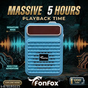fonfox  Bluetooth Speaker (7v),Bluetooth Version 5.4,Bass Boosted Sound (high quality),Stereo Dual Drivers,UPTO 5 Hours Playtime,Portable Wireless Speaker