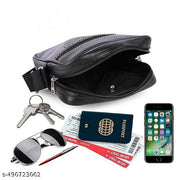 UMDA Men’s Leather Crossbody Bag – Stylish Shoulder Messenger Bag with Multiple Zipper Pockets, Adjustable Strap & Durable Design