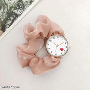 Stylish scrunchies whit rubber band women watch