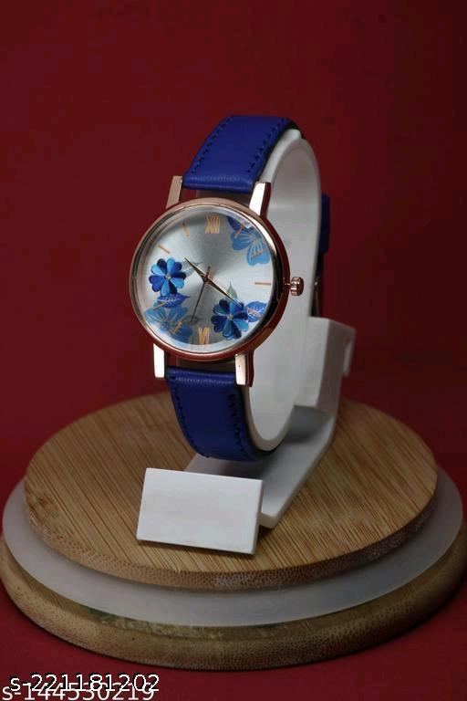 Endeavour Branded Flower Designer Round Dial with Multi-Colour Stylish Leather belt watch from Girl's and Women's
