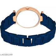Medboo Blue Dial Diamond In Cash Blue Belt DB Grils and Women Wrist Watch