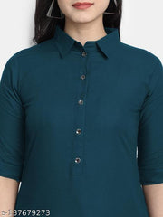 Women's Solid Rayon Kurtis