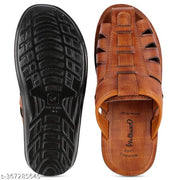 WALKAROO Men's Casual Slip-On Sandals with Stylish Cut-Out Design|mens sandals|men's footwear|Daily wear sandals for men|Walking sandals for men|Men's chappal|Men's slippers|Flat Sandals for Men|Gents Chappal|WG5309-Tan