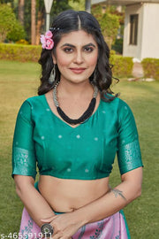 cotton silk jacquard saree with unstitched blouse