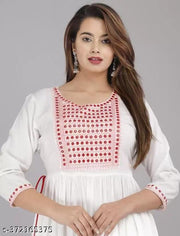 Women Embroidered Rayon Anarkali Kurta