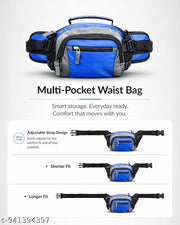 Hawklyn Waterproof Waist Bag for Men & Women - RFID Safe, Large Fanny Pack with Premium Stitching & Branded Zippers - Hiking, Travel, Running Money Belt, Polyester, Black