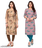 Polyster/Crepe fabric-Women Printed Straight Kurti