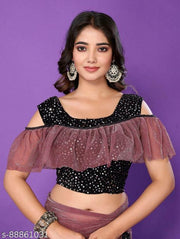 Lycra Saree Set with Stitched Blouse | Free Size (38–42)
