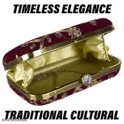 Rajasthani Party Clutch for Women Box Clutch with Golden Chain Sling Embroidery Bag