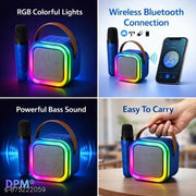 DPM Portable Sound Speaker with Mic, RGB Lights, AUX Support