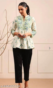 women's cotan printed kurtis