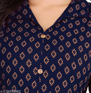 Rayon Printed Kutri - Straight Kurti.