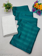 RIMZIM Chiffon Zari Patta Saree With Fancy Blouse Piece
