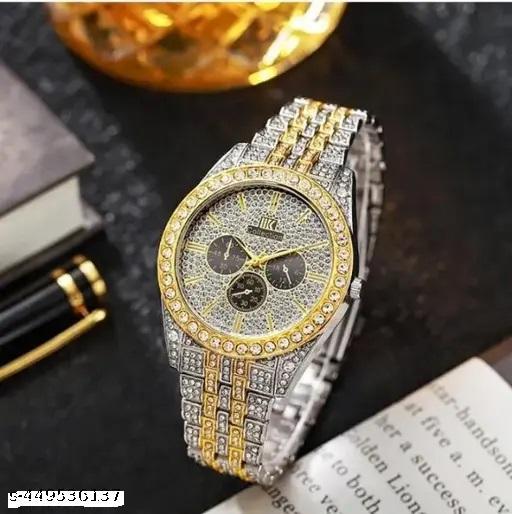 New fashion rhinestone men watches quartz full full stainless steel casual wrist watch for Boys and men.