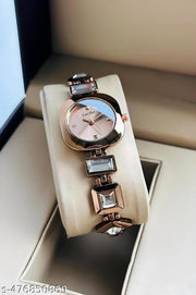 Women's &Girls&Miss&Ladies Special Edition Jewellery Chain & Round Dial in Square case with Ston Studded Analog Watch - For Women