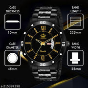 LIMESTONE All Black Day & Date Functioning Long Life Black Plated Chain HMTS Quartz Analog Watch - For Men ()