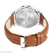 Day n Date Series Men's White Brown Leather Analog Watches Classic, Attractive, Professional, top-trendy and stylish Analog Watches for Men/boys for office, school use