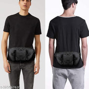 Outdoor Unisex Tactical Military Waist Pack Chest Bag 3 Pocket Holder Black | 37 x 18 x 11 cm | Black aas5