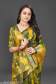 NEW FANCY ORGANZA SAREE  MULTY COLOUR SAREE