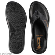 WALKAROO Men PU Cushion Sole Thong Flip Flops Slippers for Daily Wear |home wear slippers outdoor slippers men|Comfortable Lightweight Daily Use -5060 Black