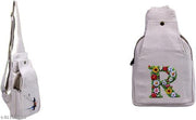 Eco-Friendly Canvas Sling Bag Artistic Fishing Silhouette Print Crossbody Bag