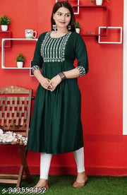 rayon kurti embroidered
